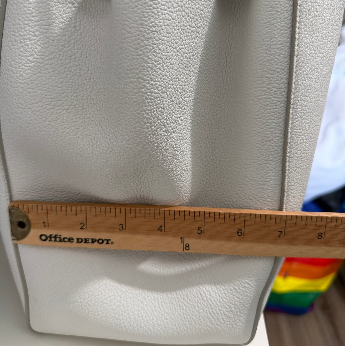 Celine Medium Cabas Phantom Ivory Grained Calfskin Leather Tote Bag
