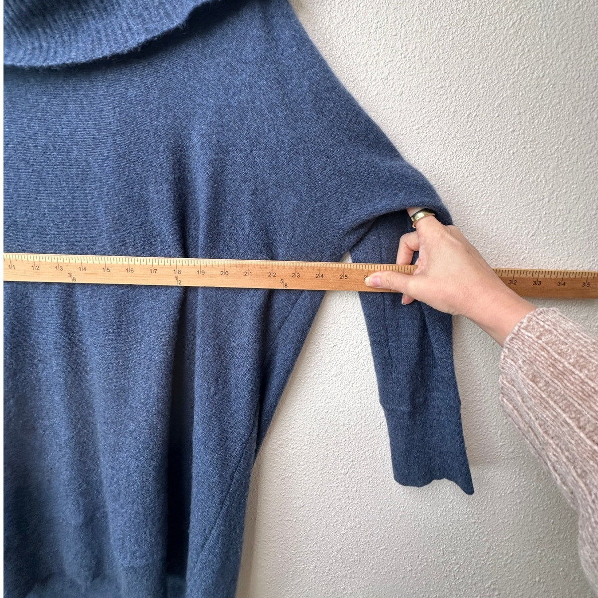 Halogen Cashmere Sweater Blue 2X Off Shoulder Tunic