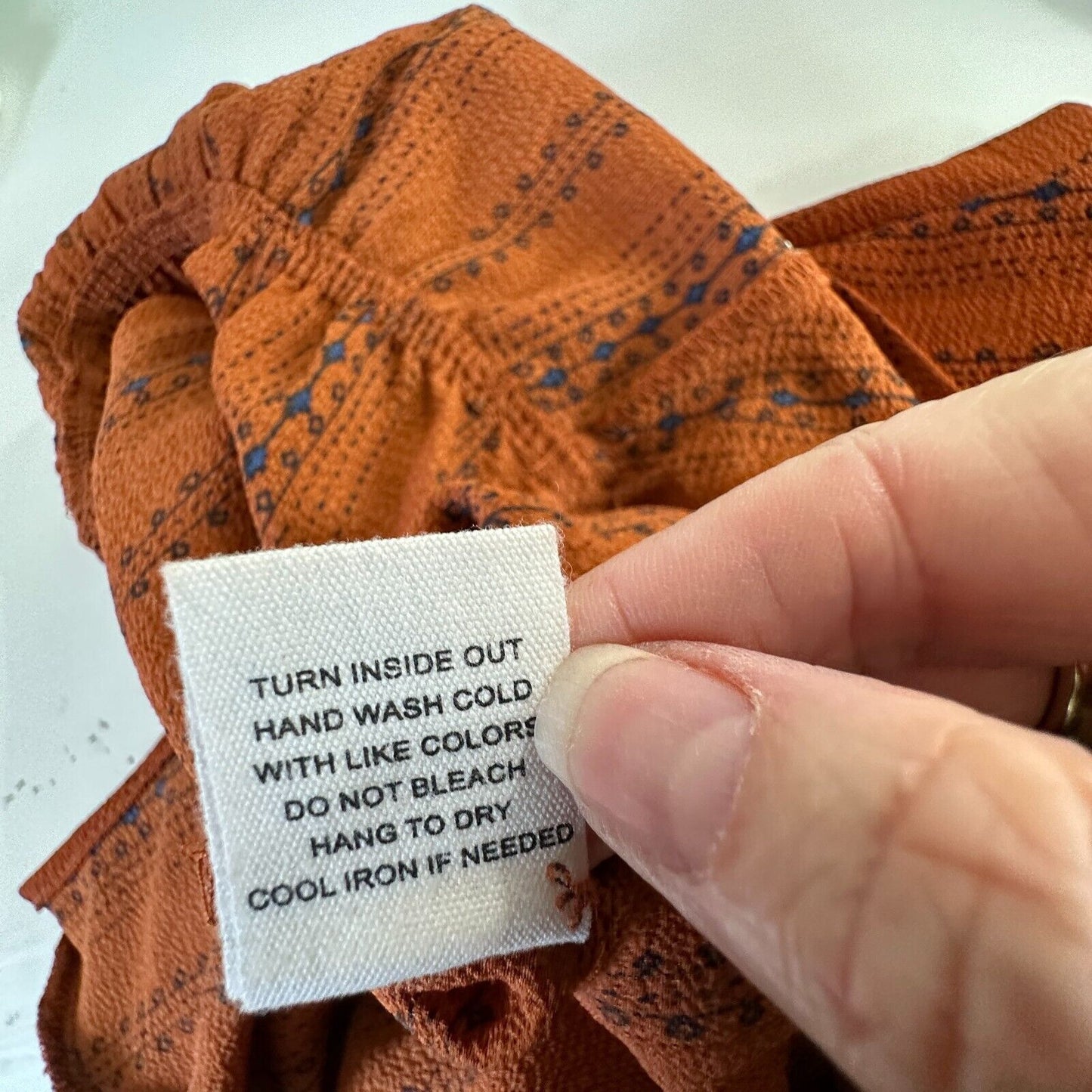 E & M Rust & Black Aztec Print V-Neck Spaghetti Strap Pockets Tie Waist Jumpsuit