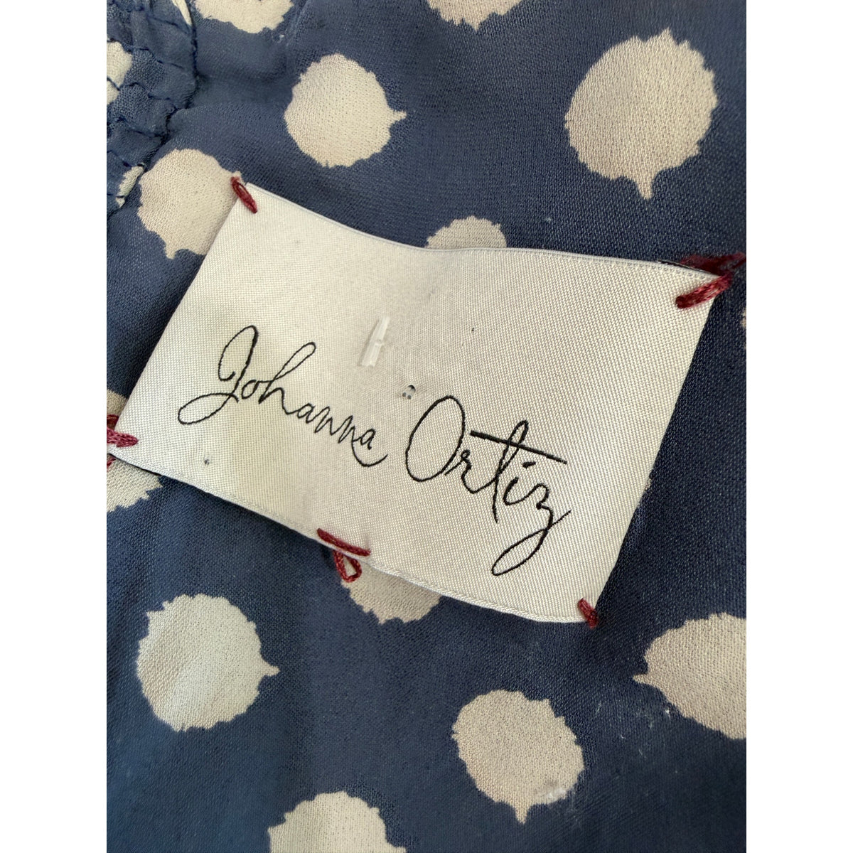 Johanna Ortiz Magritte Silk Polka Dot Knot Front Crop Top Size S