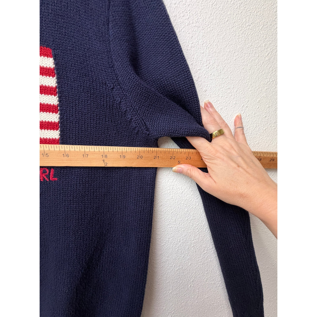 Polo Ralph Lauren Navy Flag Cotton Sweater Men M