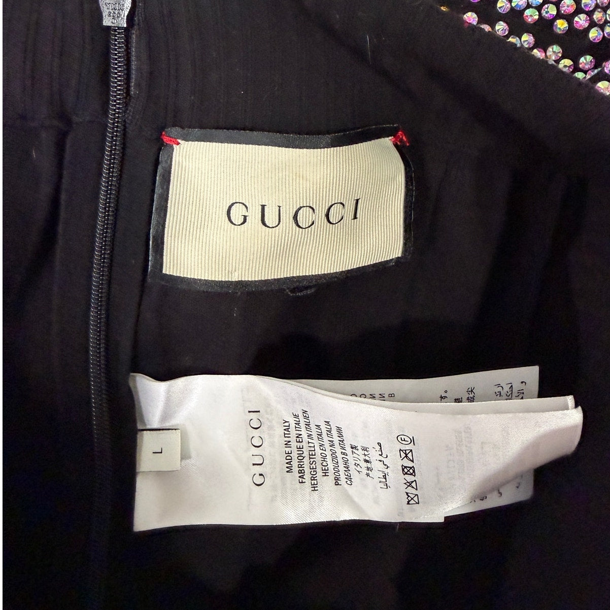 Gucci Women's L Black Crystal Sweater Pants Set