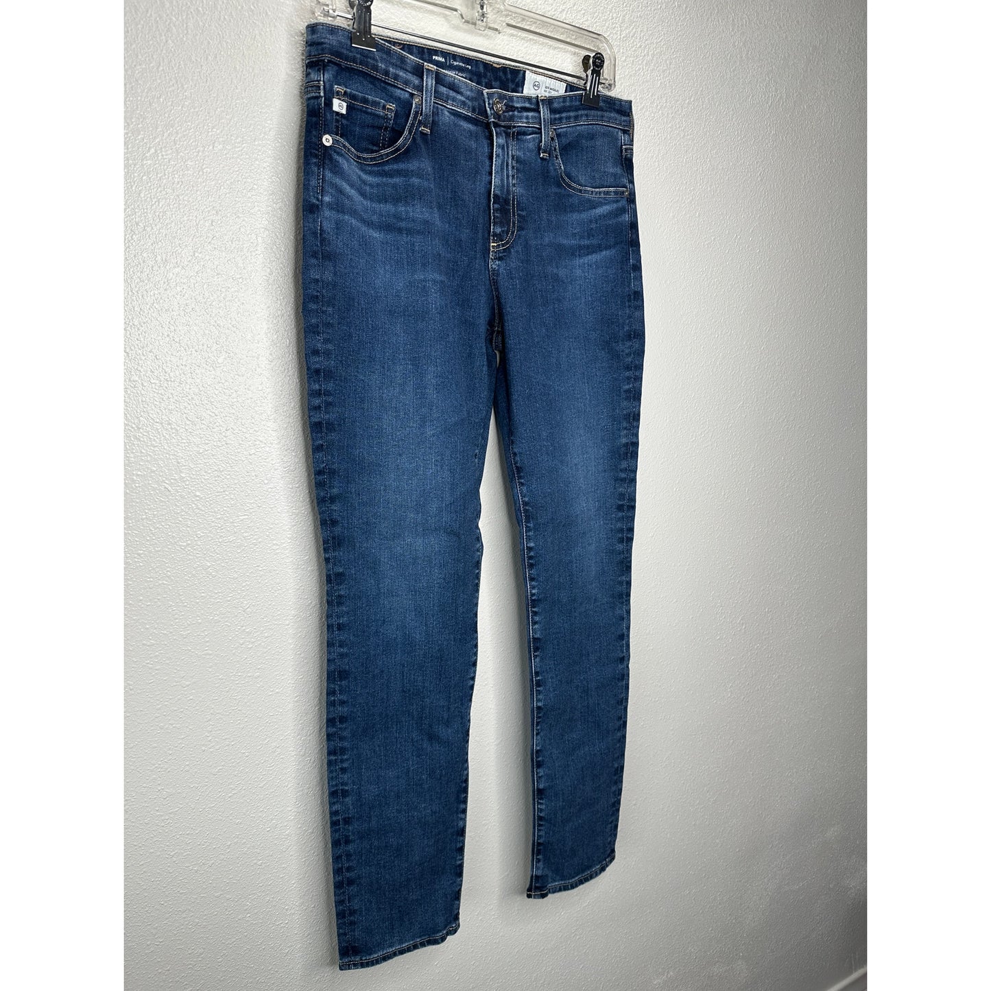 AG Dark Wash Whiskered Prima Cigarette Leg Japanese Fabric Jean 30