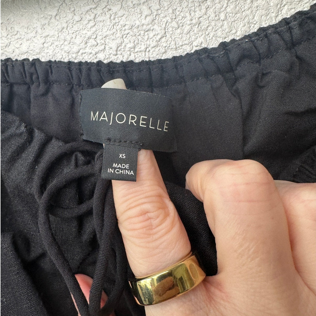 Majorelle Hearst Top Black XS Off Shoulder Puff Sleeve
