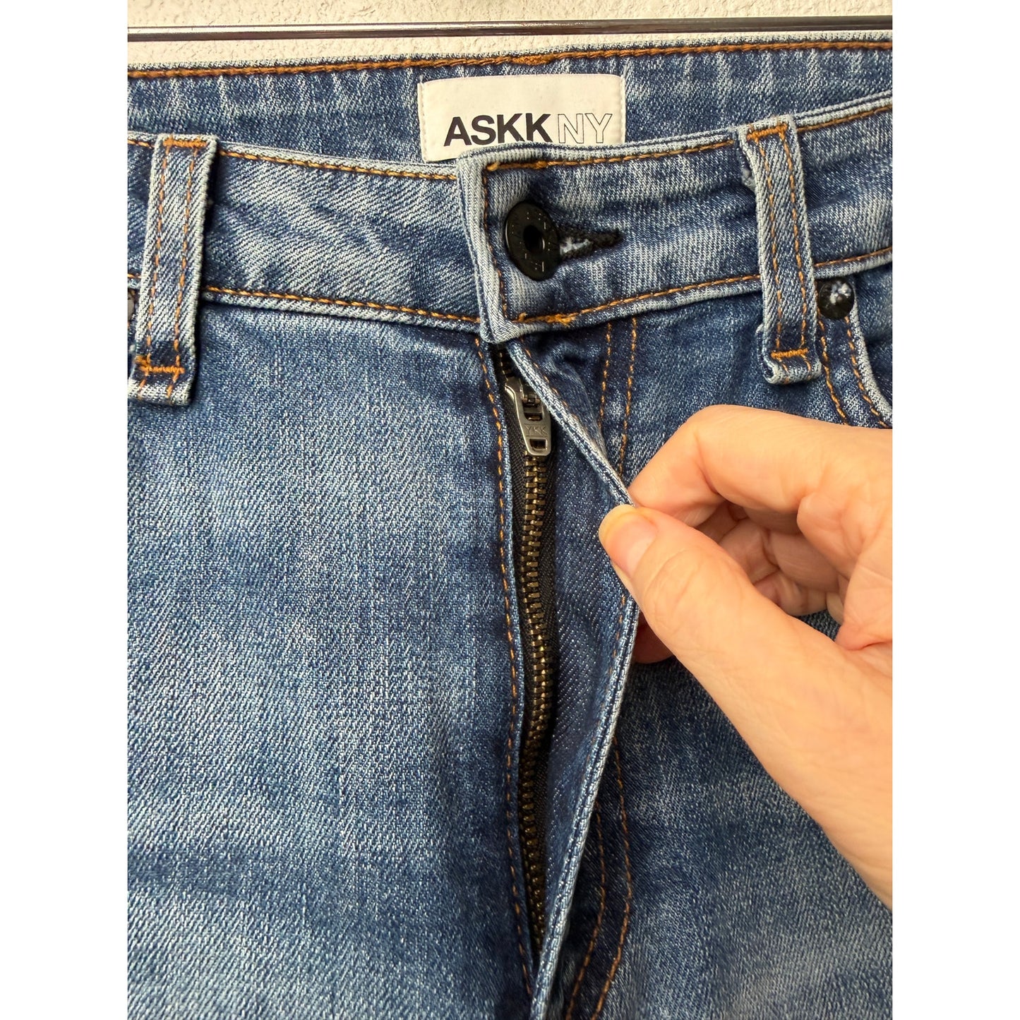 ASKK NY Juniper Jeans Blue Womens 27 Wide Leg