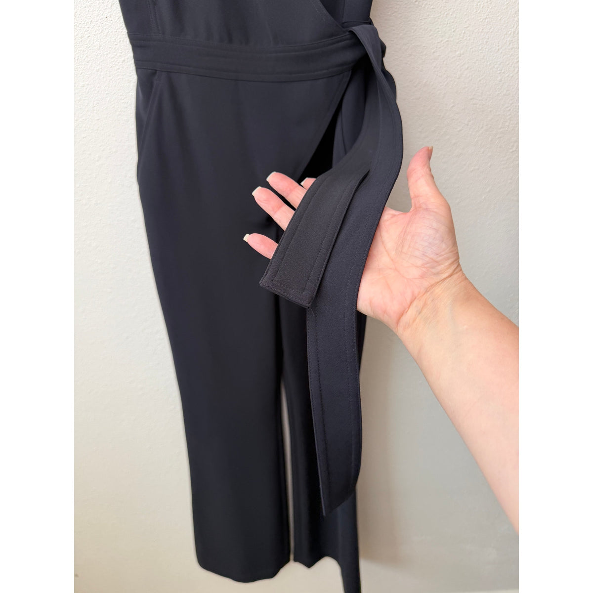 A.L.C. Wilder Black Wrap Flare Jumpsuit Womens 0