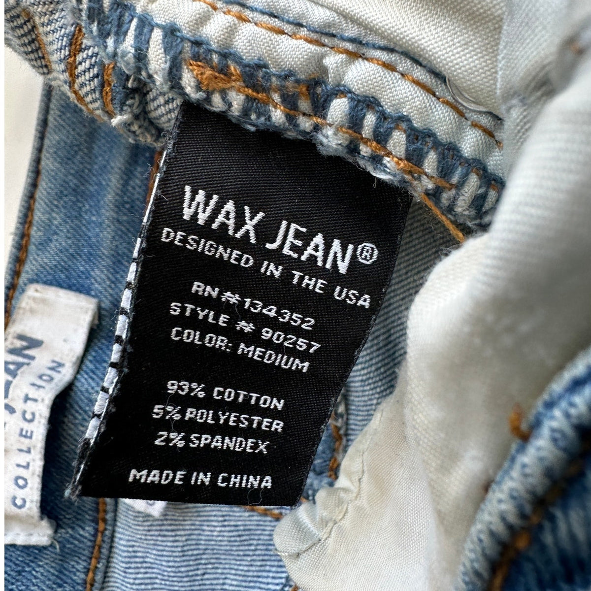 Wax Jean Collection Medium Wash Distressed Holes Boyfriend Denim Jeans 30