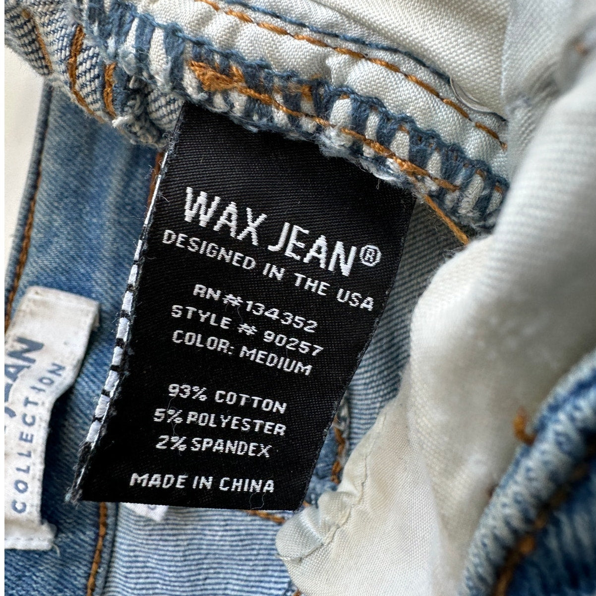 Wax Jean Collection Medium Wash Distressed Holes Boyfriend Denim Jeans 30