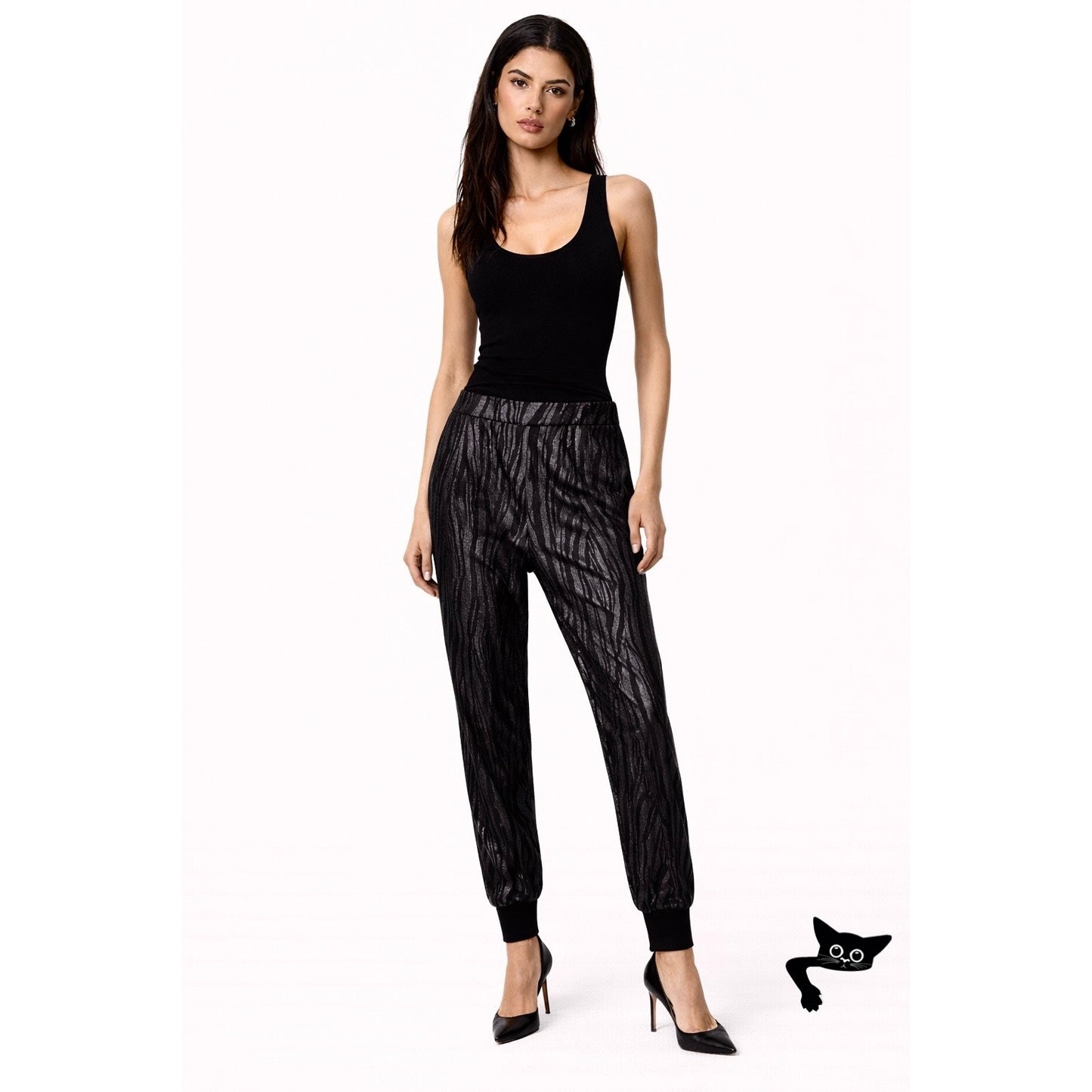 NWT Stella McCartney Woodgrain Jogger Pants Black US L
