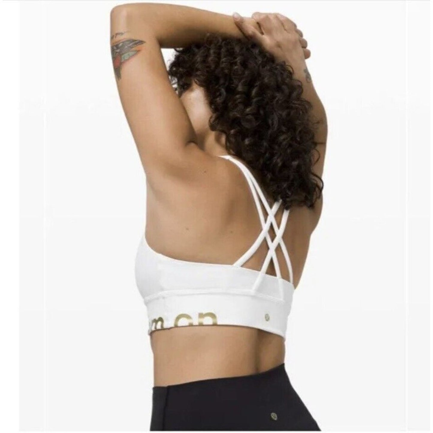 Lululemon White High Neck Energy Sports Bra Long Line Zip Special Edition 6
