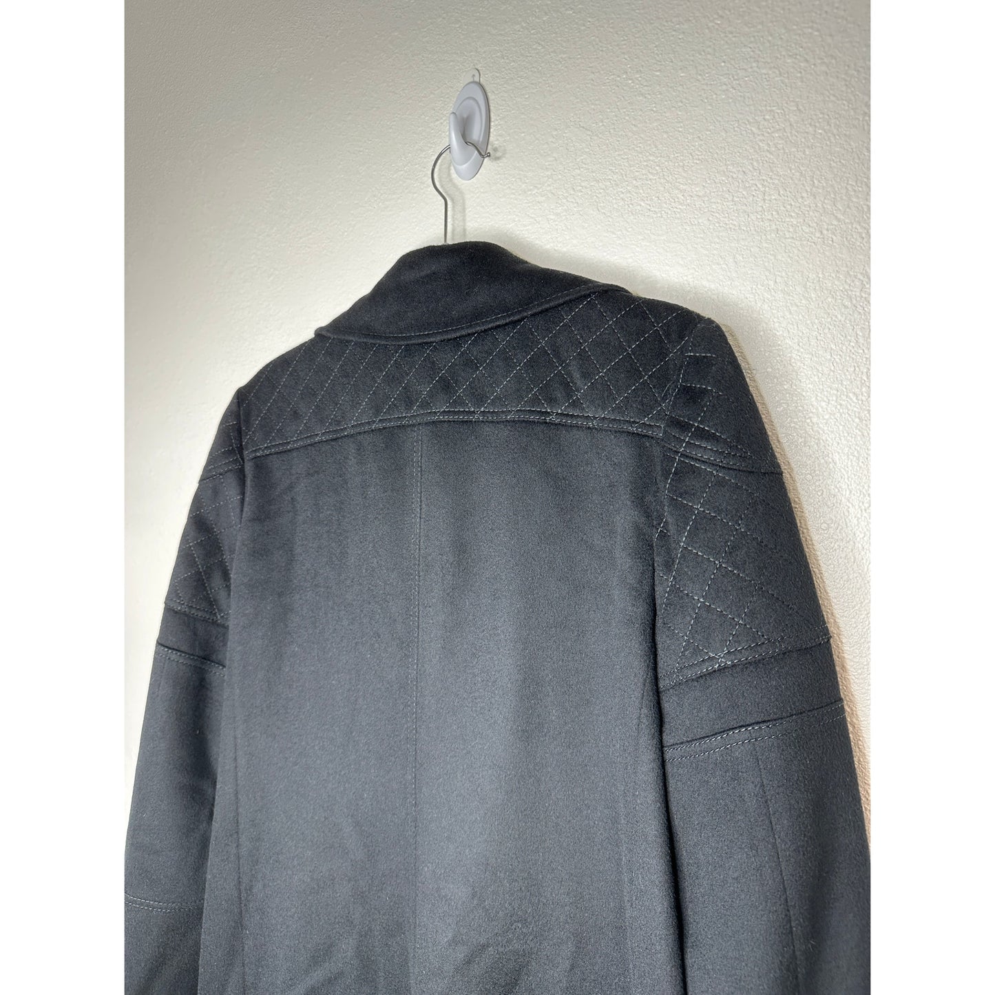 Gucci Black Wool Cashmere Sueded Gold Zip Long Line Trench Coat Jacket 44