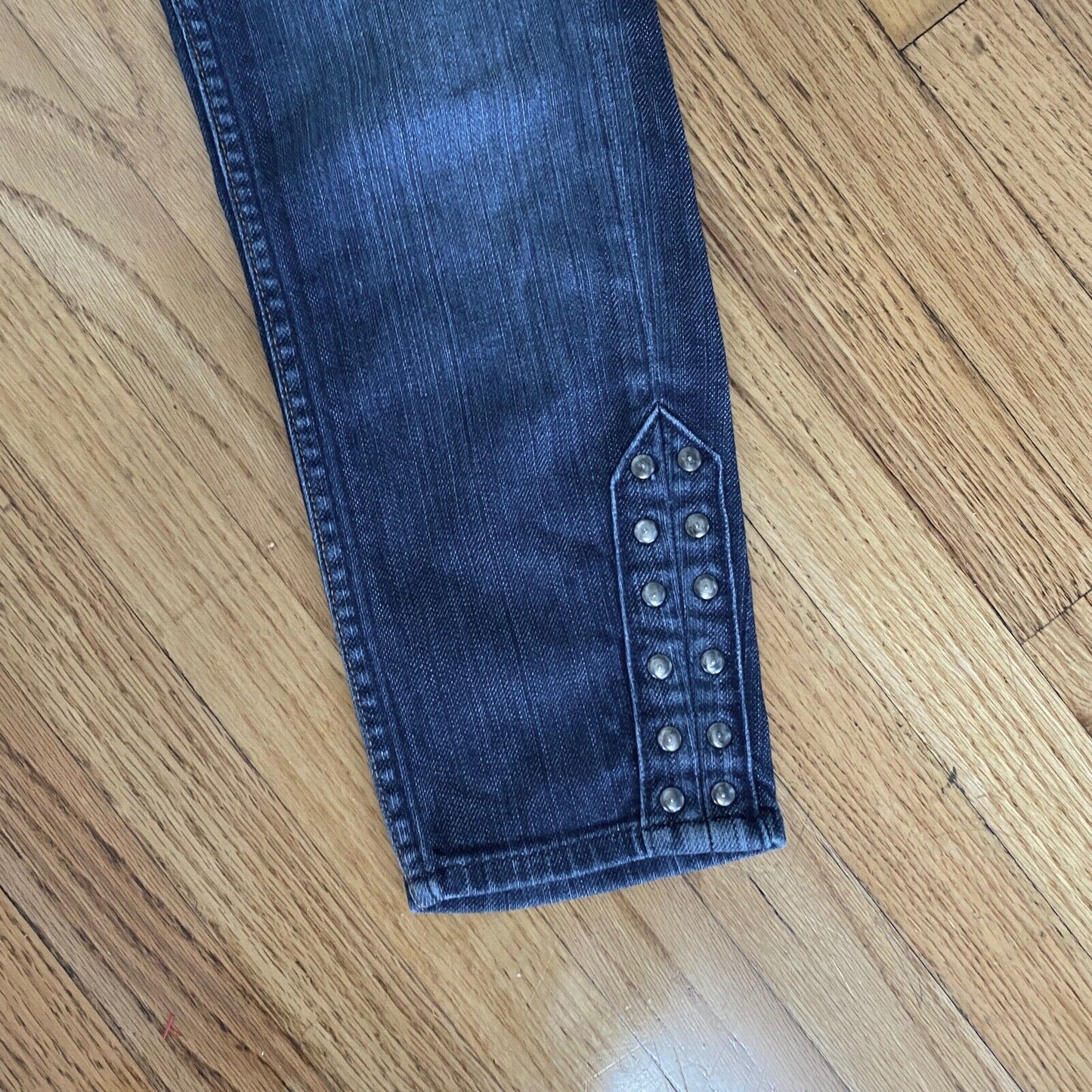 VINTAGE Habitual Low-Rise Skinny Straight Studded Ankle Jean Design Pockets 25