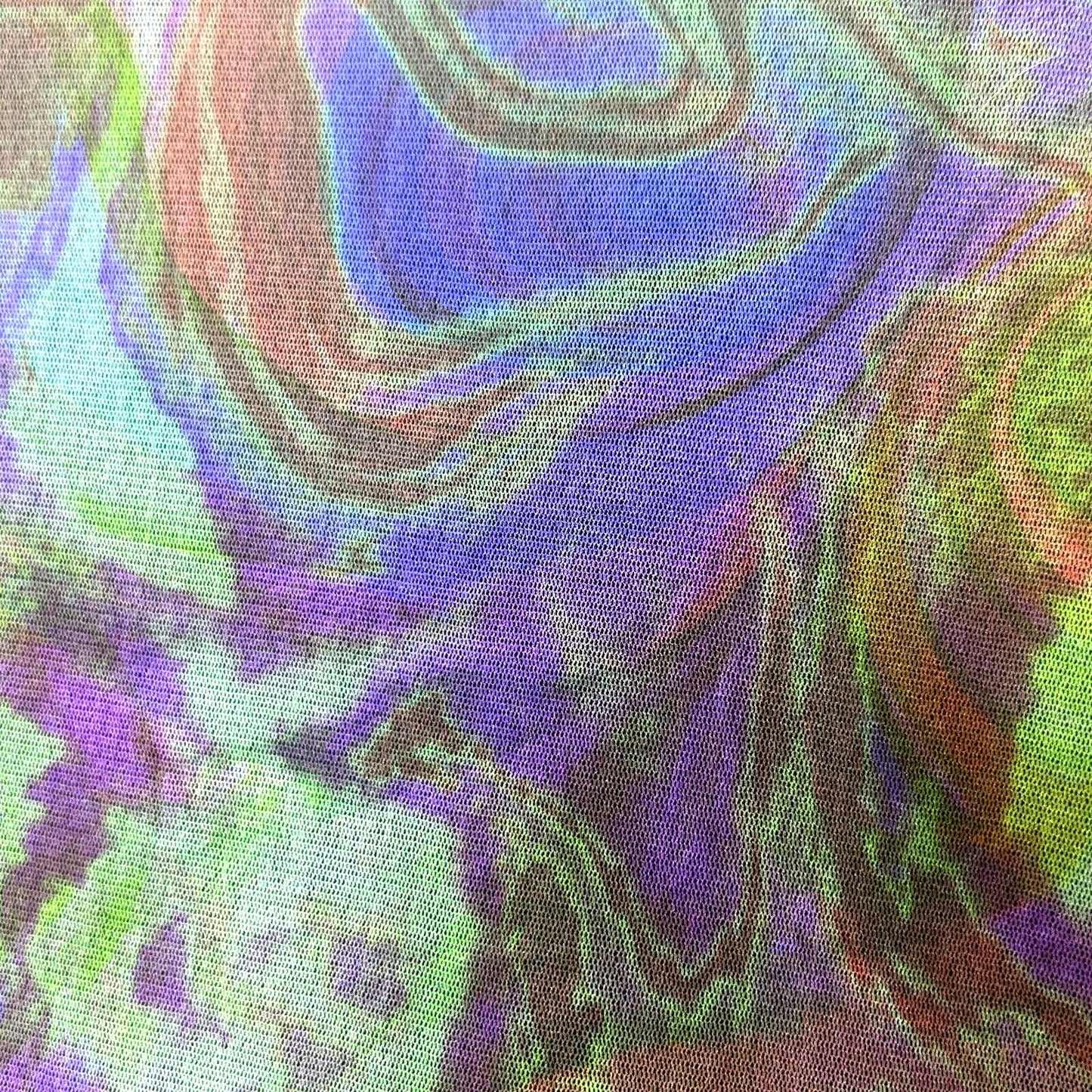 Urban Outfitters Purple & Green 60s Swirl Print Stretch Mini Skirt