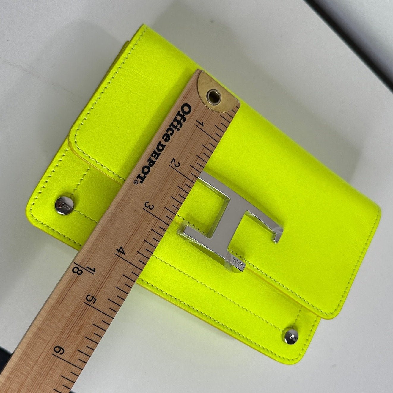 NWT Tod's T Timeless Neon Yellow/Lime Leather Micro Belt Bag Purse