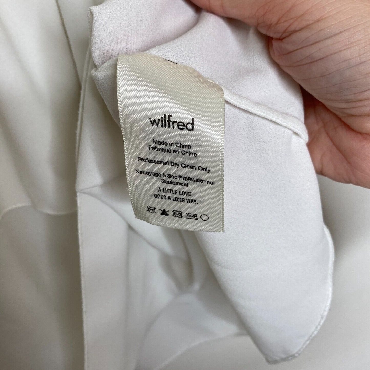 Aritzia Wilfred Silk Promener Off Shoulder Flowy Ruffle Blouse Off White Small