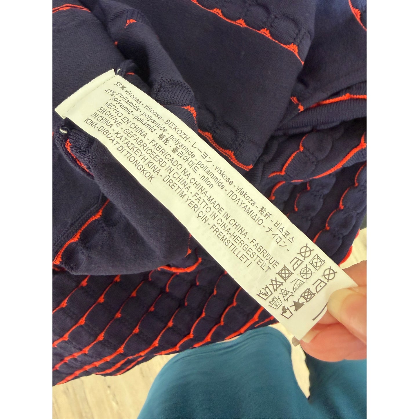 Zara Women Navy Red Striped Knit Midi Skirt US S