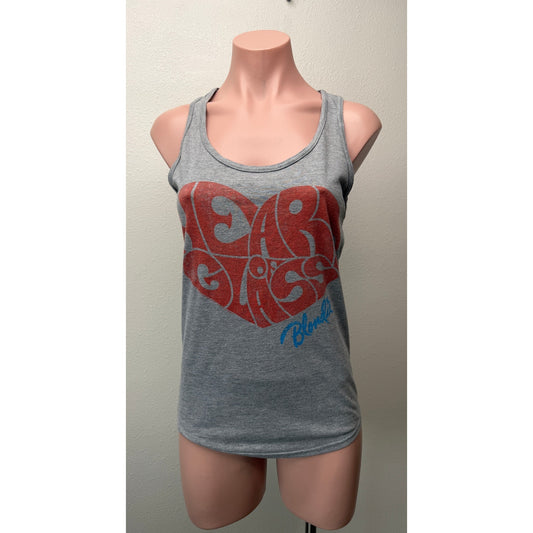 Blondie Womens Gray Heart Of Glass Racerback Tank S