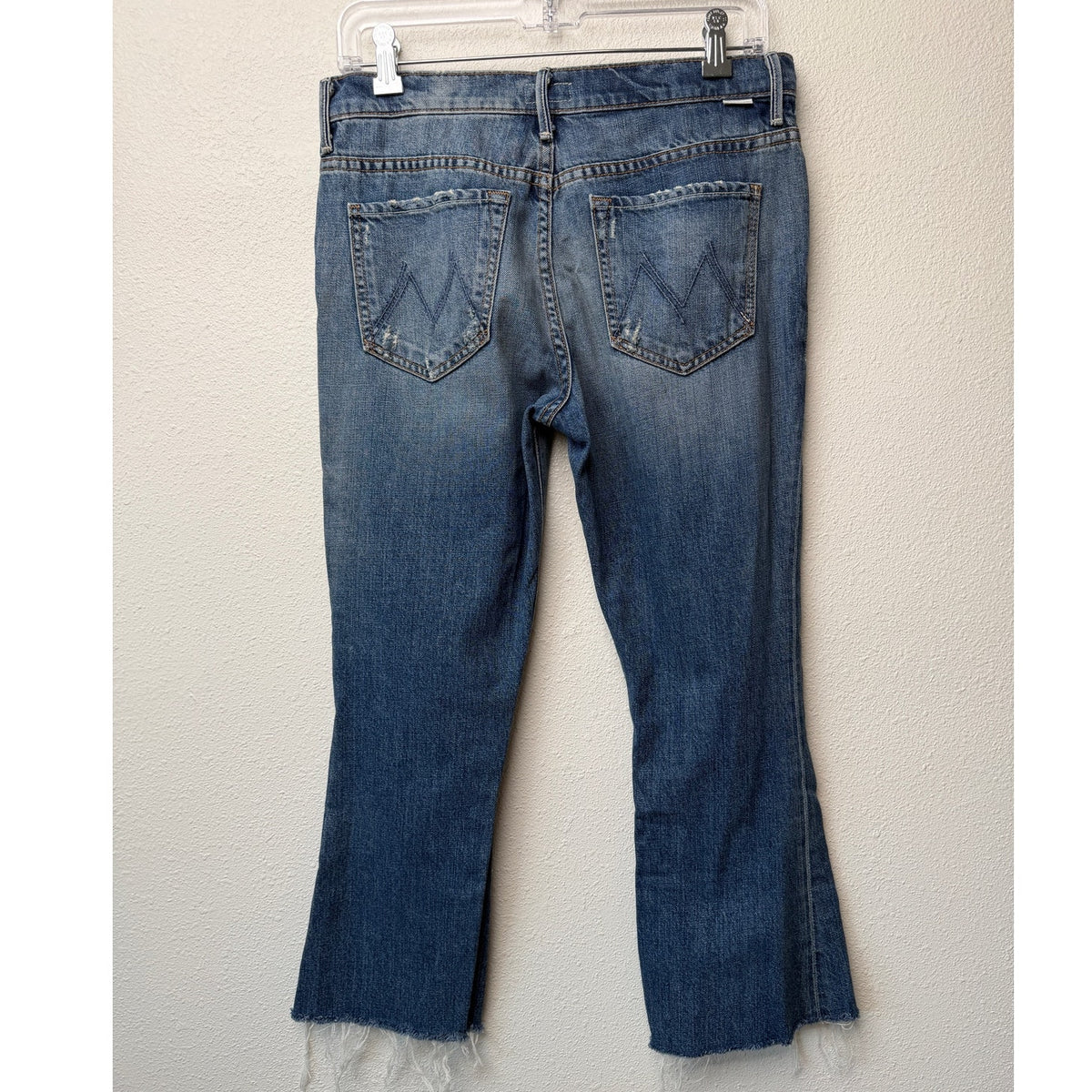 Mother Nomad Crop Fray Jeans Blue Womens 26