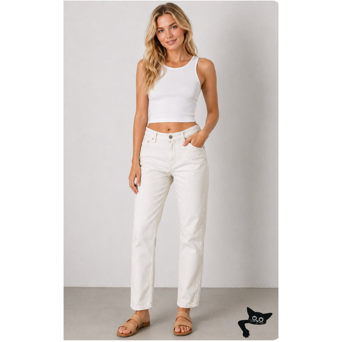 Goldsign Ivory Straight-Leg 100% Cotton Jeans Women’s 29 Button Fly