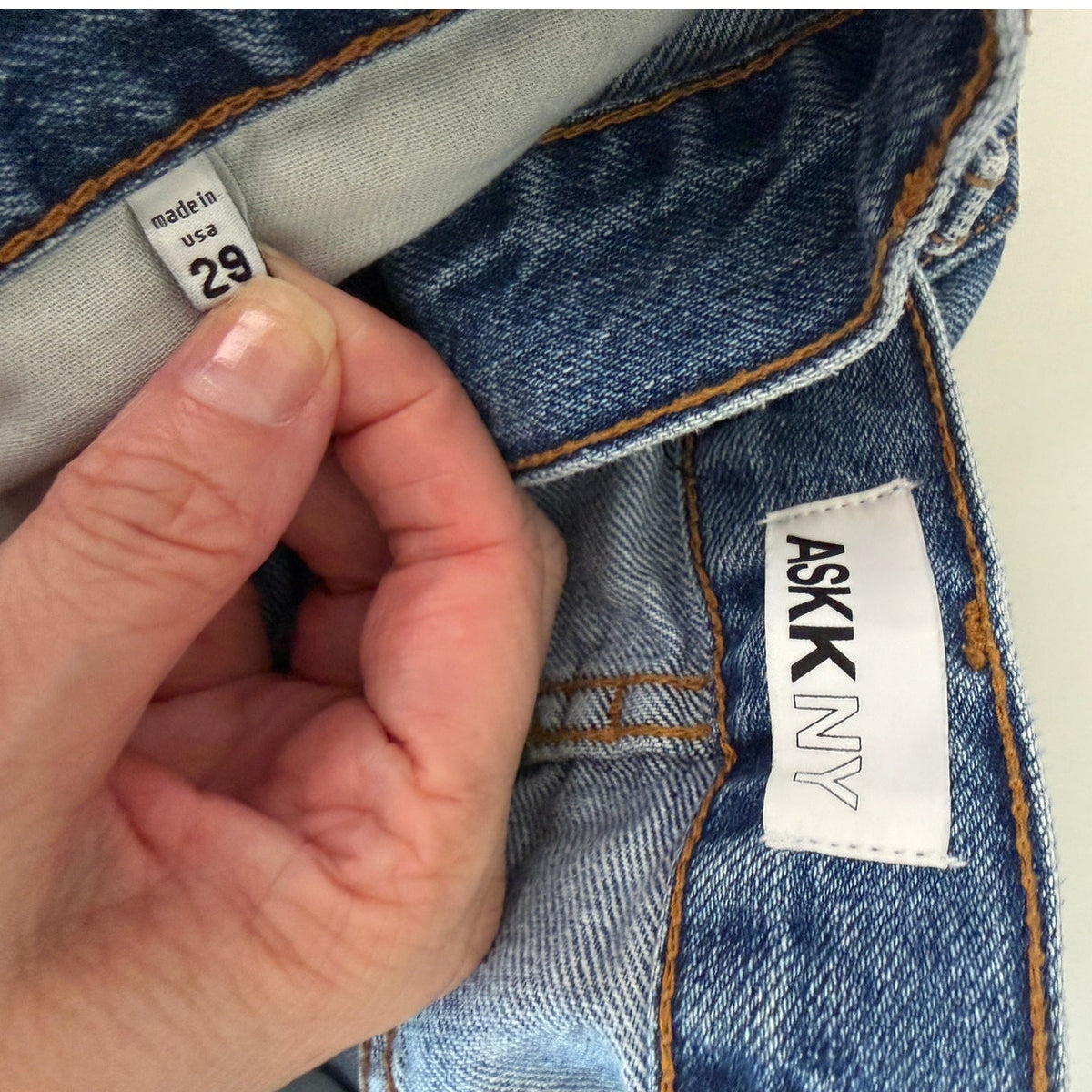 ASKK NY Berkeley Low Rise Straight Jeans Raw Hem Women's US 29
