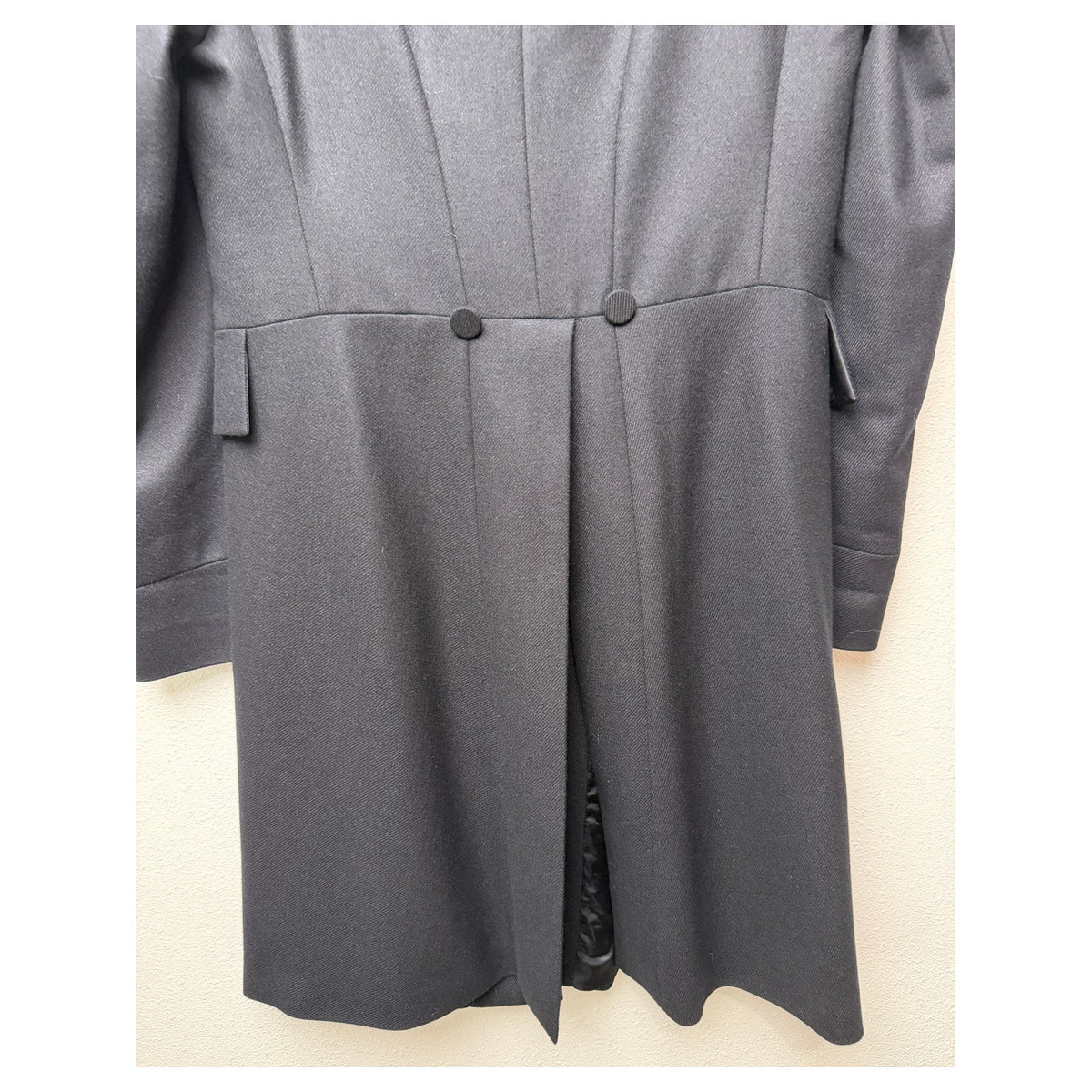 Alexander McQueen Black Cashmere Silk Double Breasted Frock Coat Men's US 36
