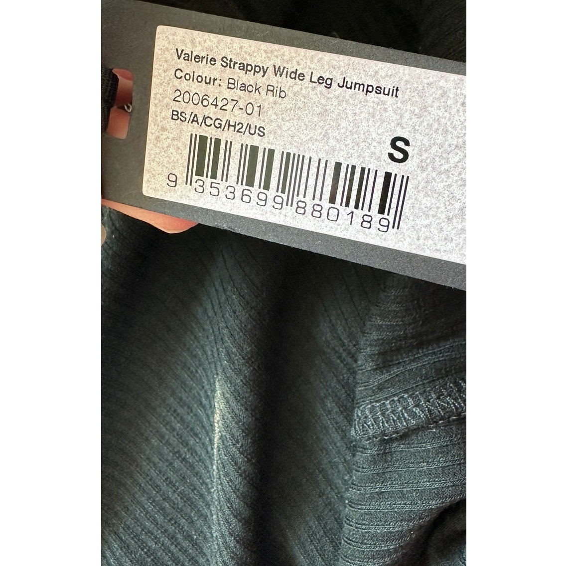 NWT Cotton On The Valerie Strappy Black Wide Leg Ribbed Jumpsuit S