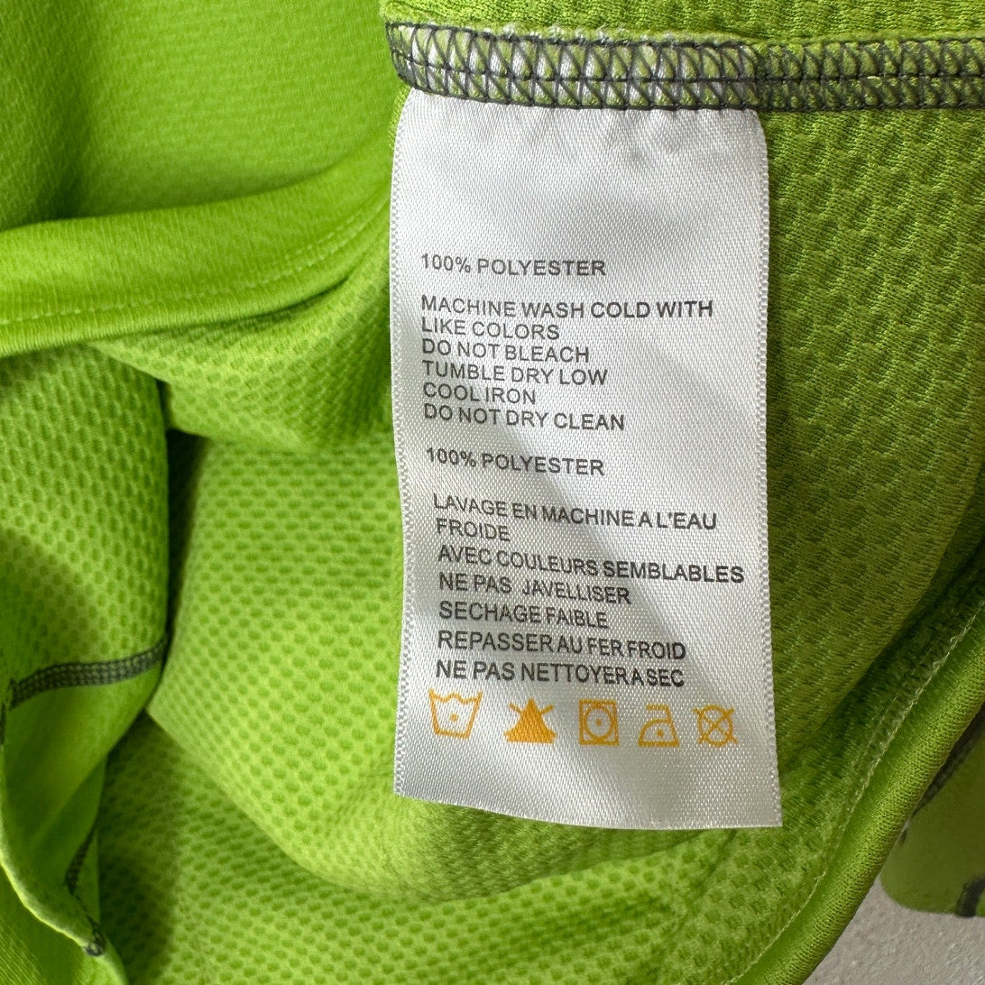 Cannondale Lime Green Front Zip Long Sleeve Workout Top L