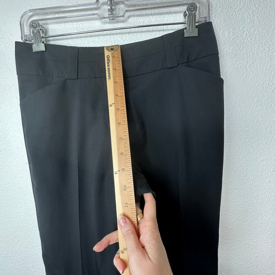 Burberry Wool Pants 4 Black Wide Leg Double Button Trousers Front Pockets