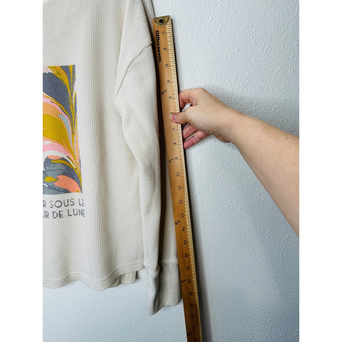 Saturday/Sunday Cream Catrina Thermal Long Sleeve Waffle Top XS