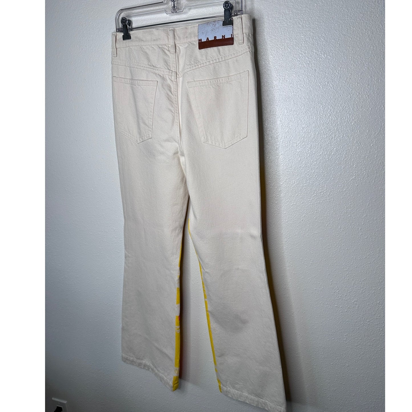 Marni Floral Print Flared Floral Painted Denim Jeans 31