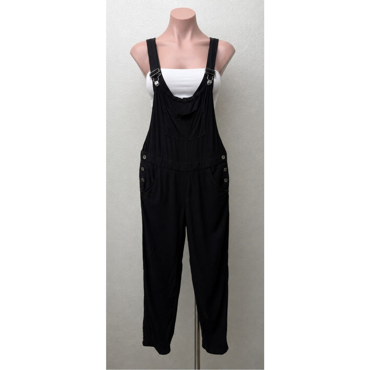 Splendid Black Tapered Bib Overalls Women S