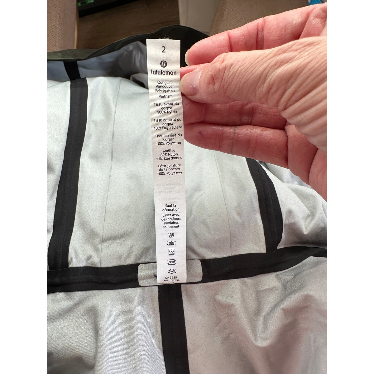 Lululemon Olive Green & Black Camo Print Front Zip Hooded Jacket 2