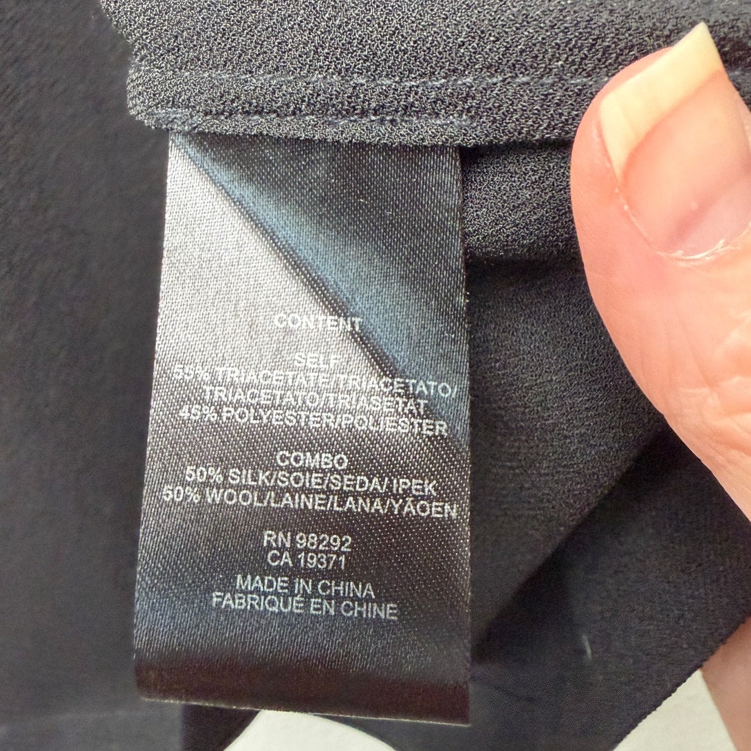 Tibi Black Mixed Media Sheer Sleeveless Back Zip Top US 4