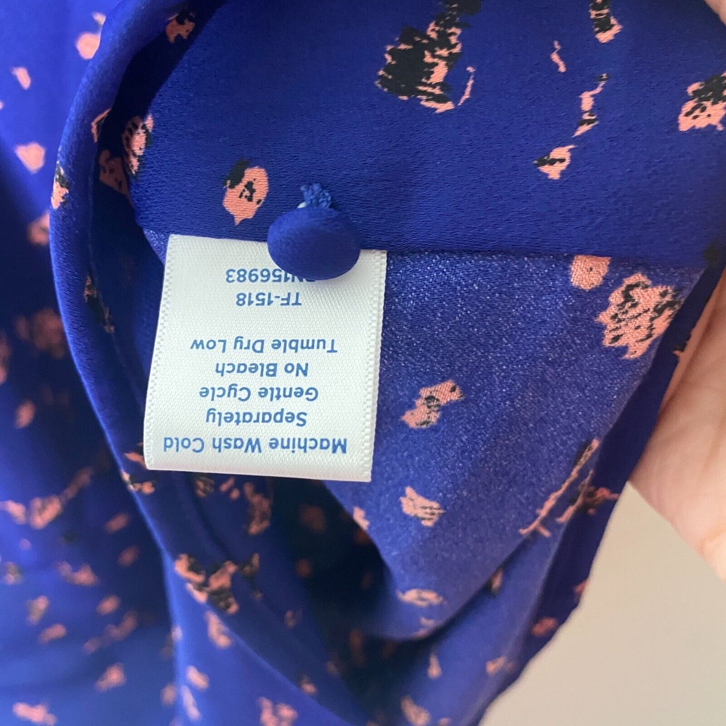 Allison Joy Twist Front Keyhole Halter Back Sleeveless Blue & Peach Tank top XS