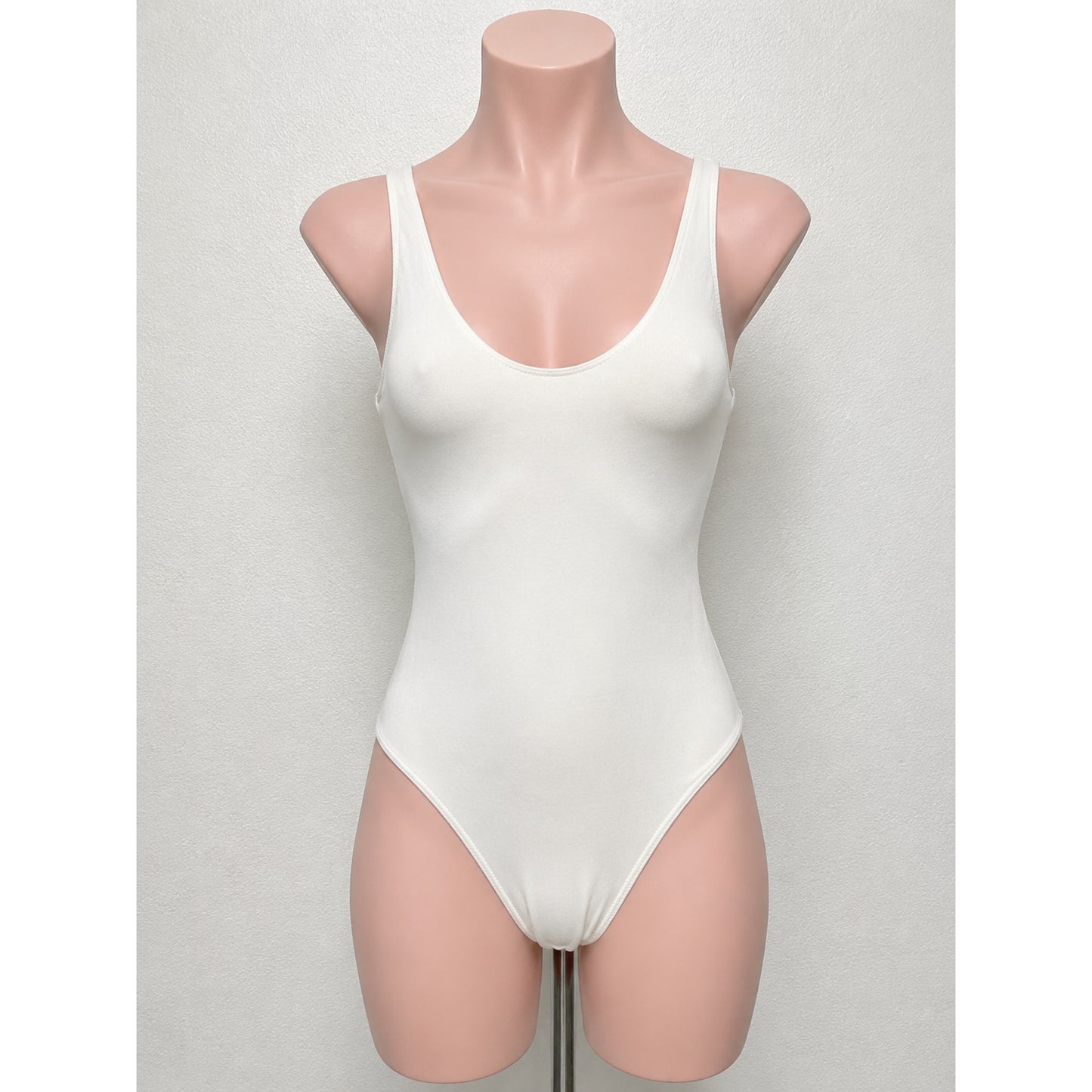 Wilfred Free White U-Neck Bodysuit XS Aritzia Minimalist Thin Stretch
