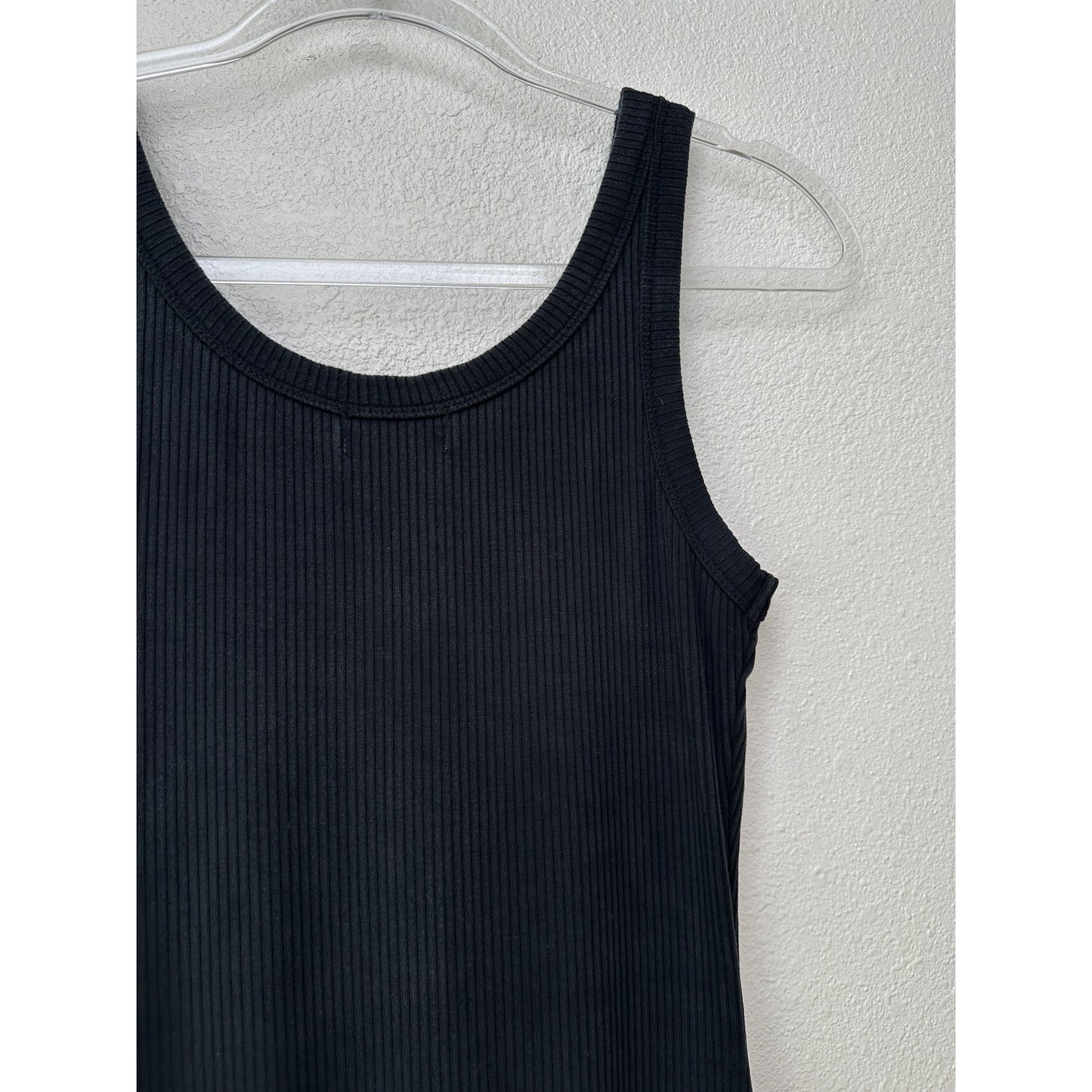 L Space Sandpiper Dress Black Women XS Ribbed Midi