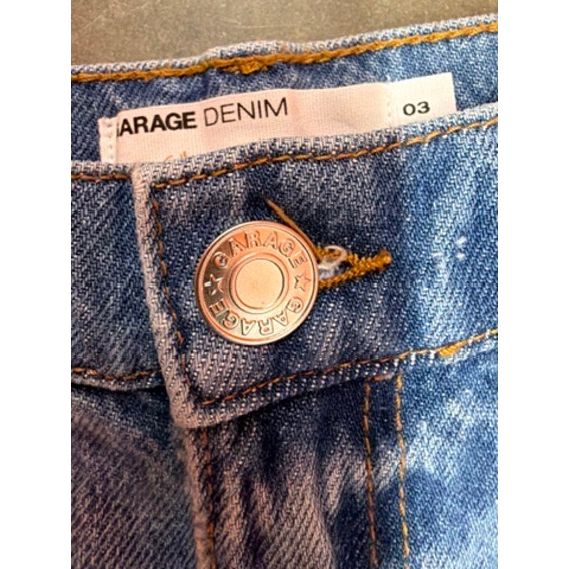 NWOT Garage Denim Medium Wash Vintage Straight Leg Mid Rise Distressed Jeans 26