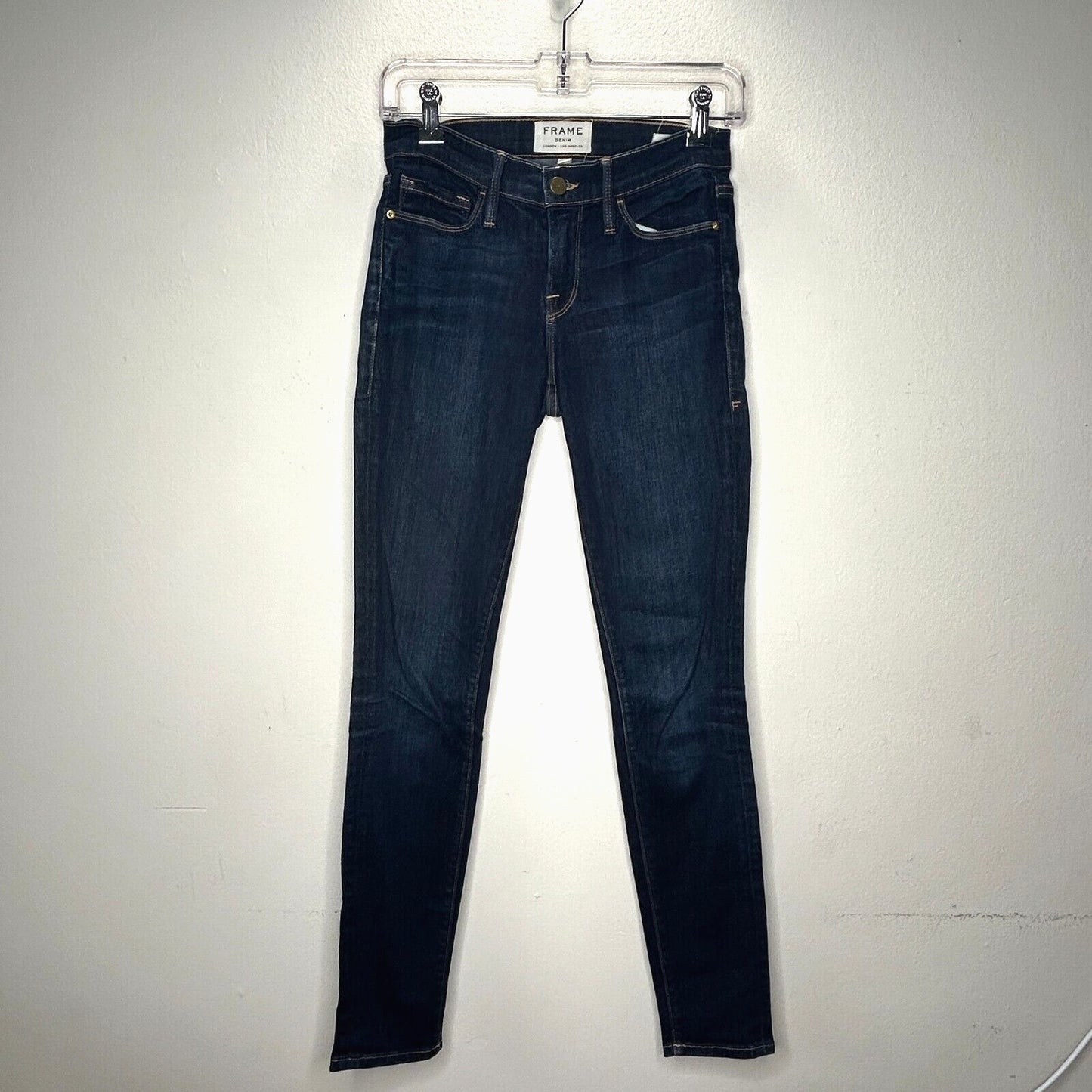 Frame Dark Blue Wash Le Skinny de Jeanne Queensway Denim Stretch Skinny Jean 26