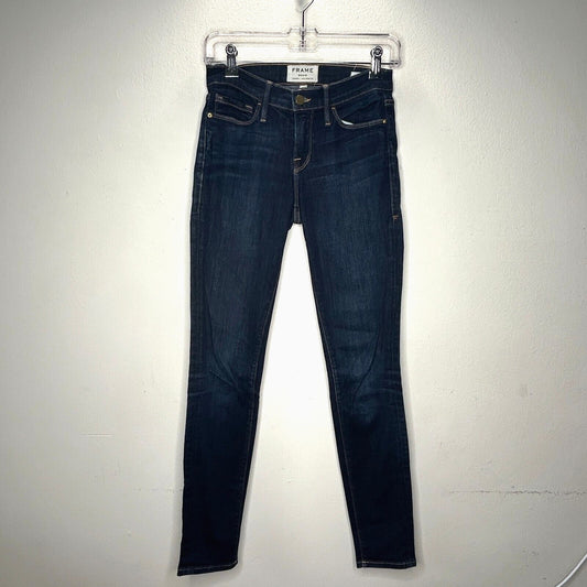 Frame Dark Blue Wash Le Skinny de Jeanne Queensway Denim Stretch Skinny Jean 26