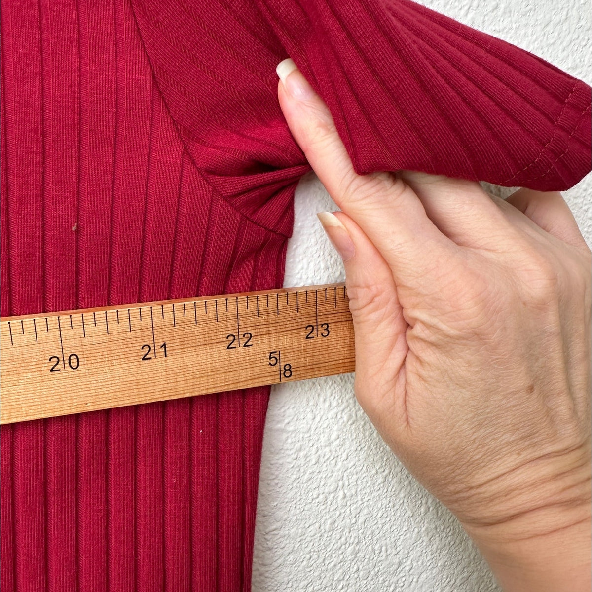 Men’s Red Ribbed Knit Polo Shirt Short Sleeve Size L