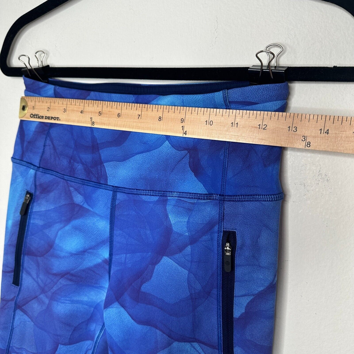 Lululemon Blue Run It Out High Waist Full Length Midnight Tulle Yoga Zip Pant S