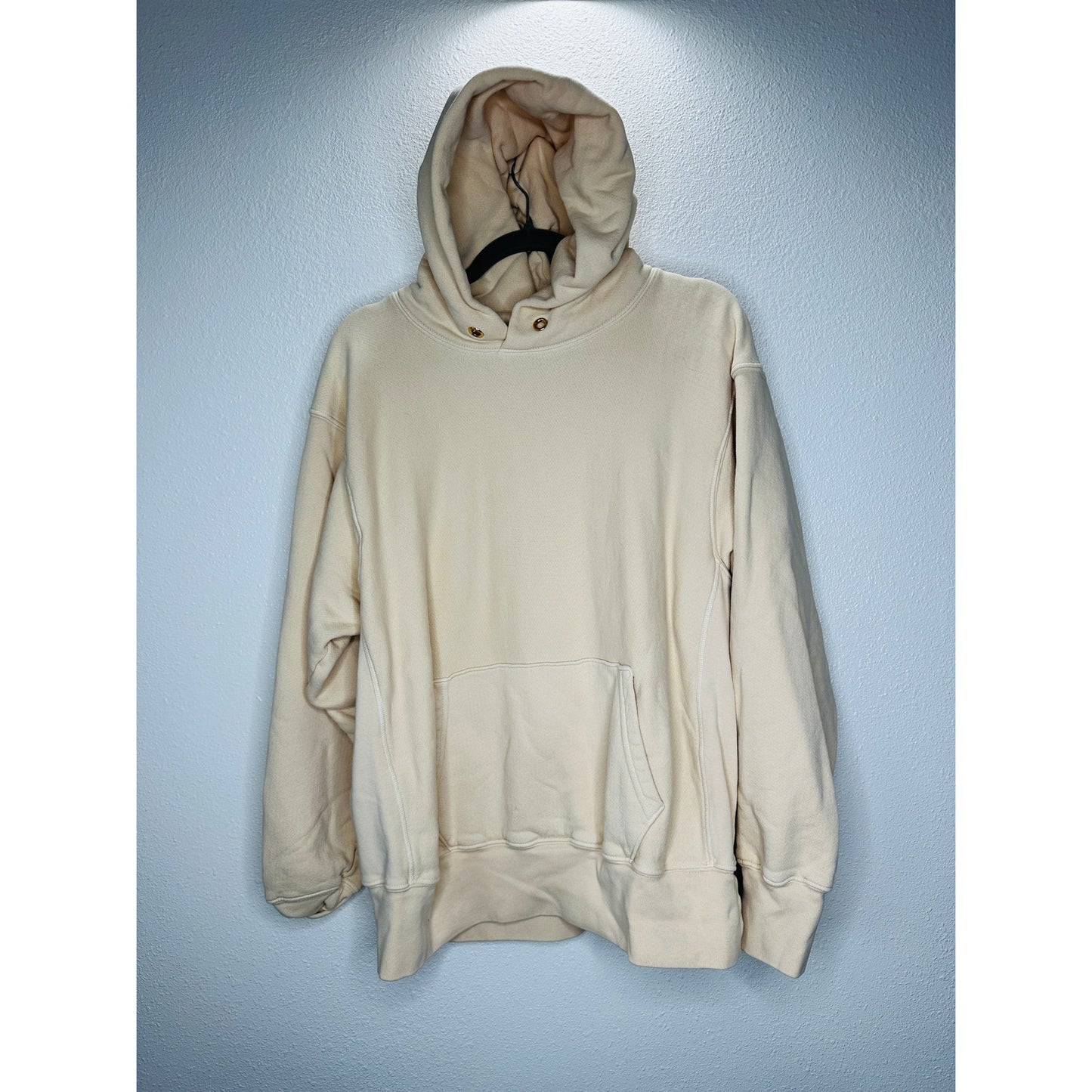 Les Tien Mens Cream Pullover Hoodie & Matching Sweatpants  Set M