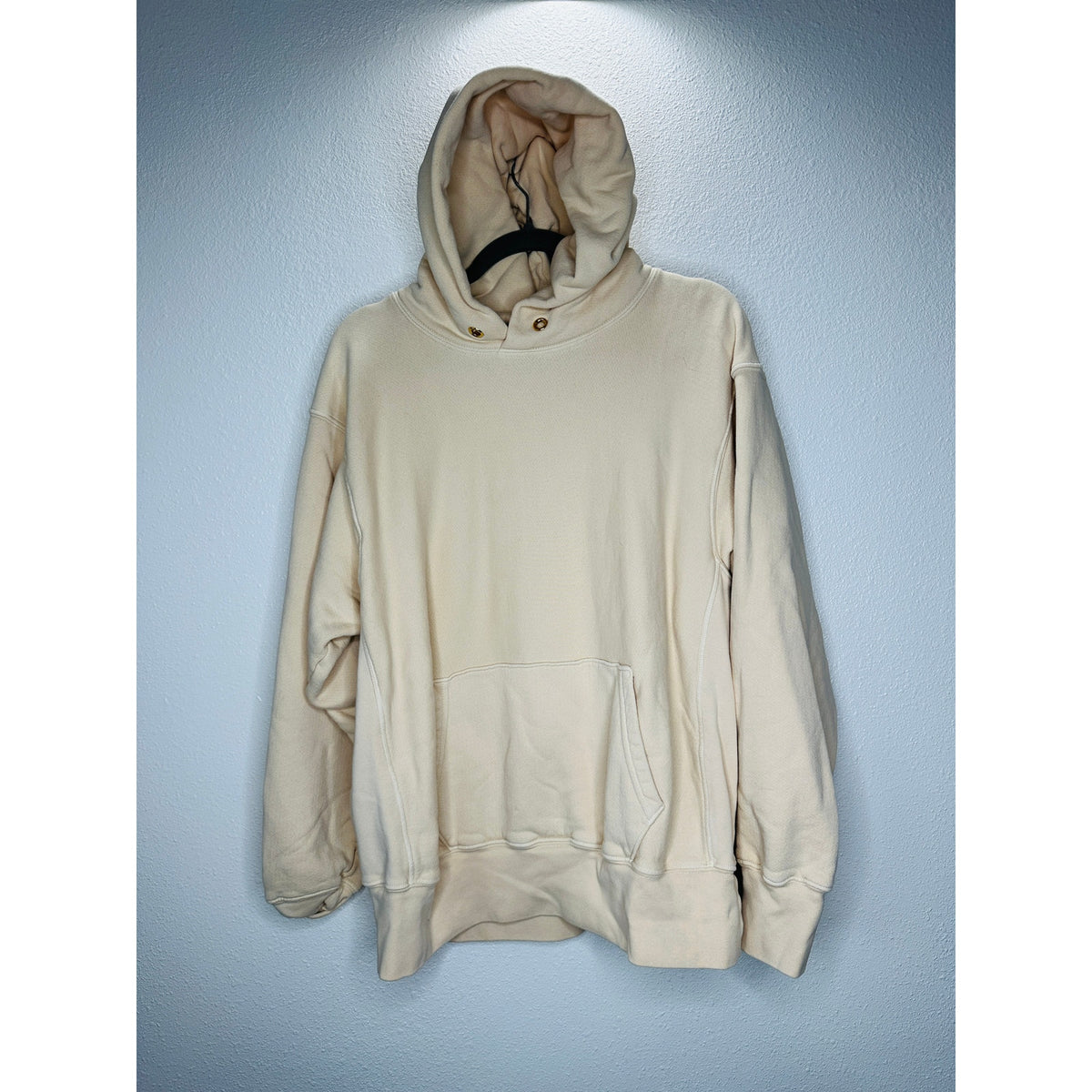 Les Tien Mens Cream Pullover Hoodie & Matching Sweatpants  Set M