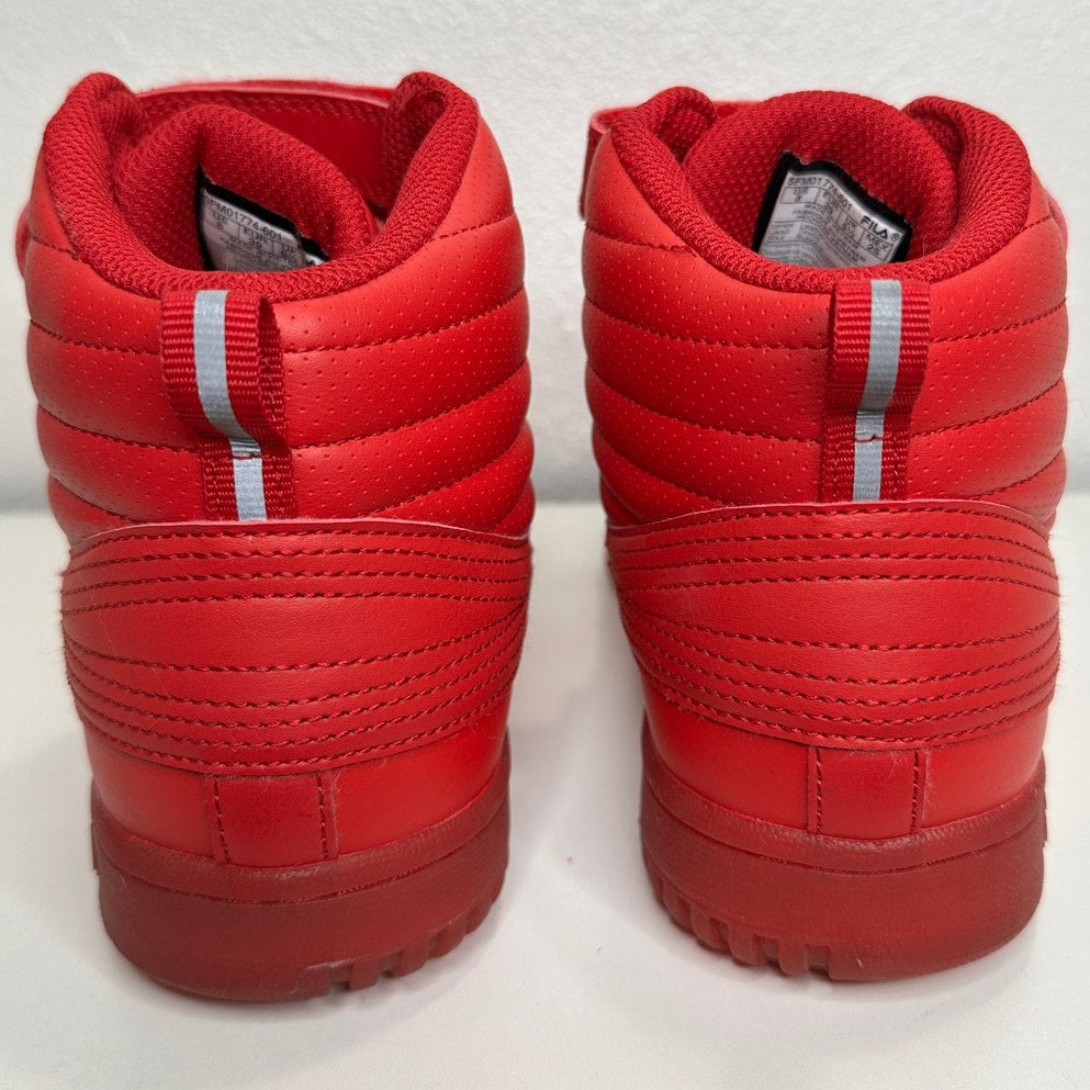 Fila Red Monochromatic F-14 High Top Casual Sneaker Shoe 8