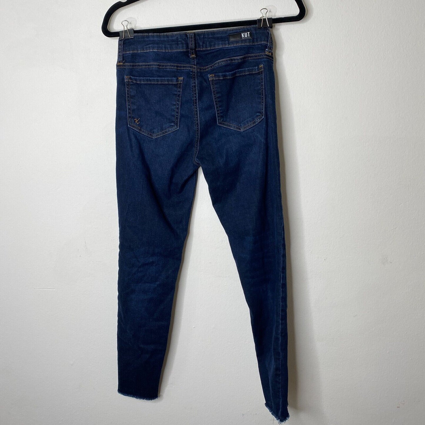 Kut From The Kloth Blue Connie High Rise Slim Fit Raw V-Cut Ankle Hem Jeans 4
