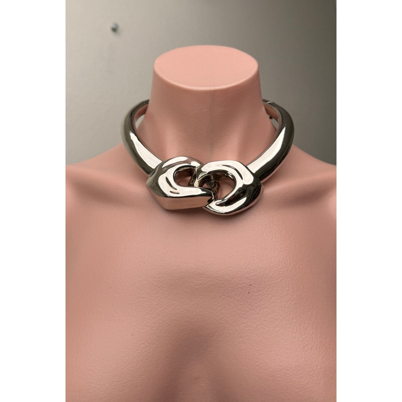 Alexander McQueen Silver Sculptural Choker Women M