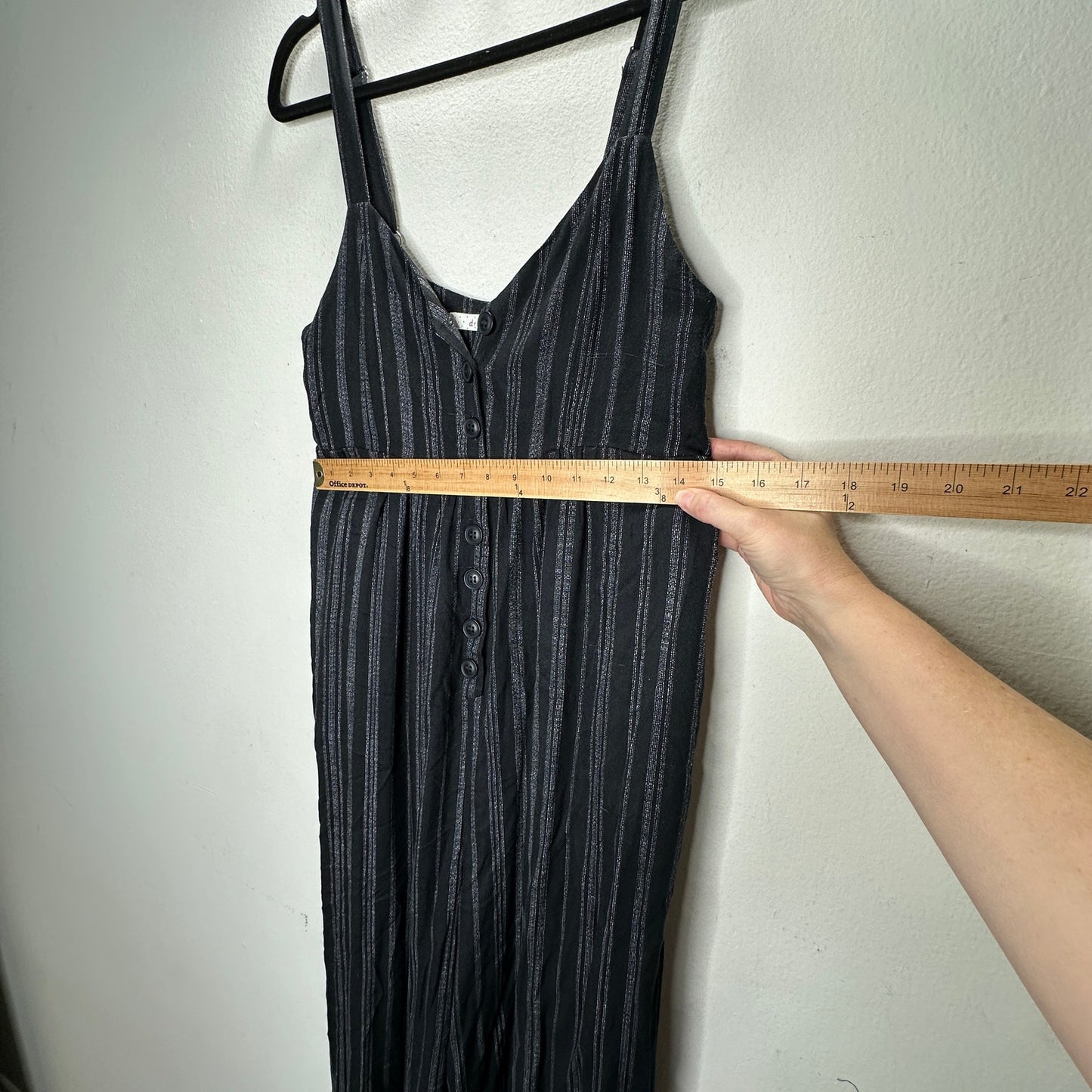 Dreamers Black & White Pinstripe Wide Leg Crop Romper Jumpsuit S