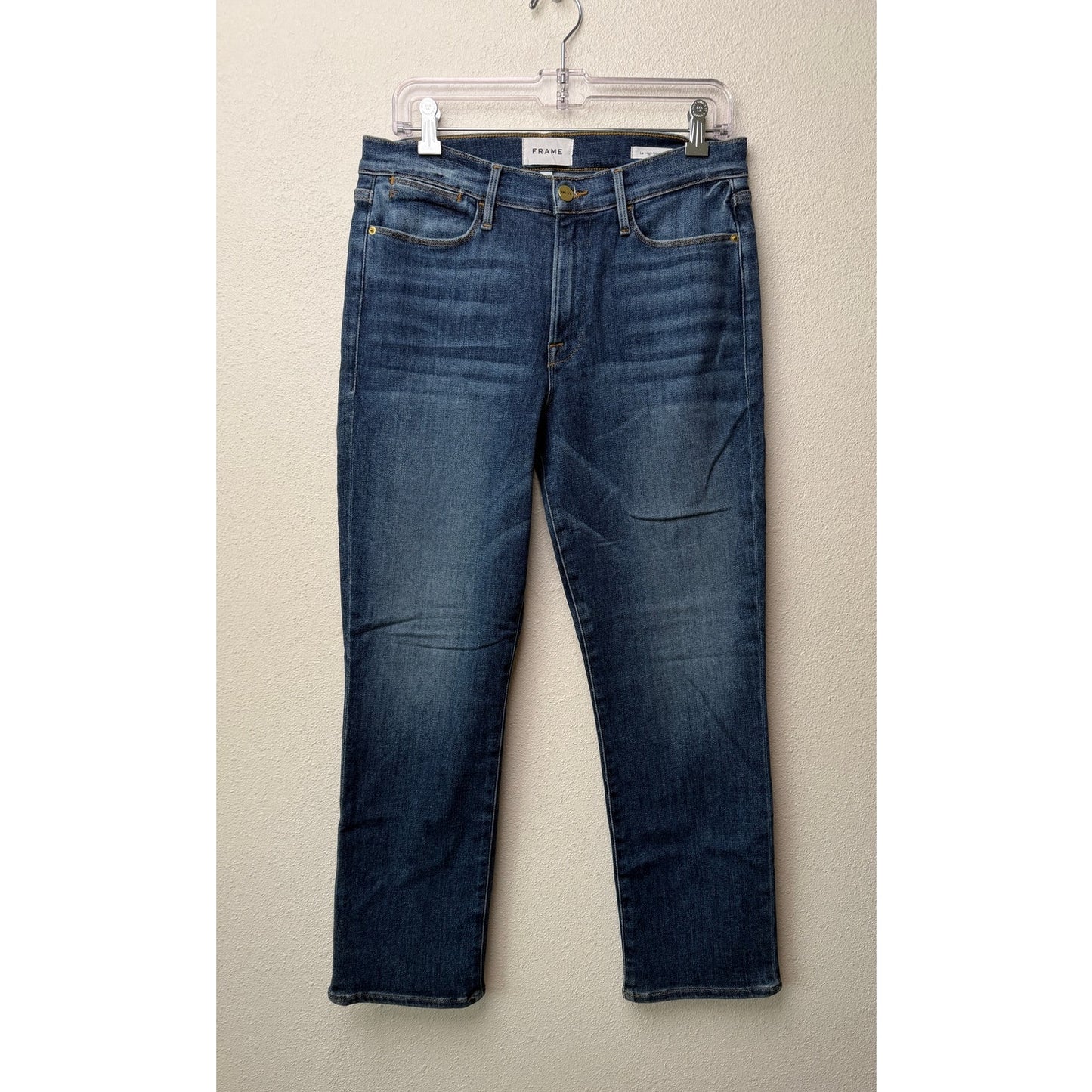 NWT FRAME Blue Le High Straight Jeans Bestia High Rise Denim