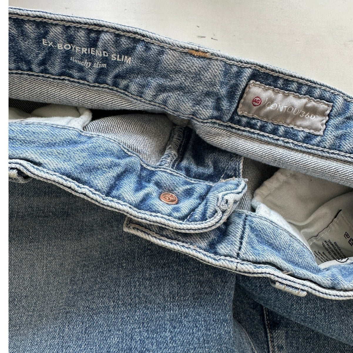 Adriano Goldschmied Ex-Boyfriend Slouchy Slim Raw Hem Medium Wash Jeans