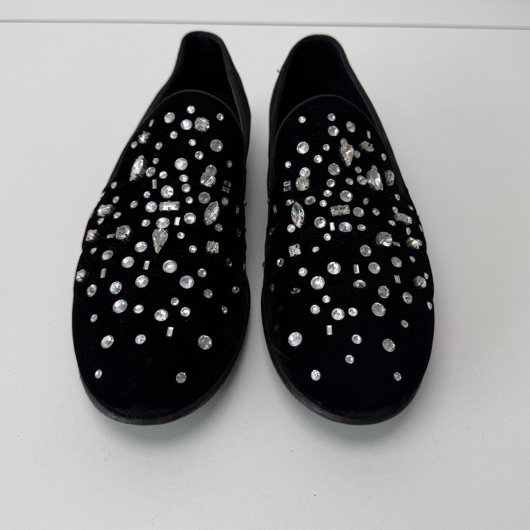 Giuseppe Zanotti Afelia Crystal Embellished Suede Loafers EU 43